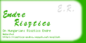 endre risztics business card